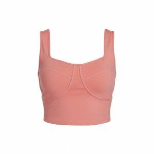 Women's Wireless Bustier Crop Tank Top Wild Fable Loungewear Yoga Rose Pink 2X